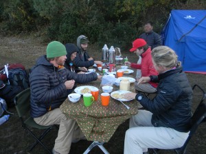 Breakfast at camp
